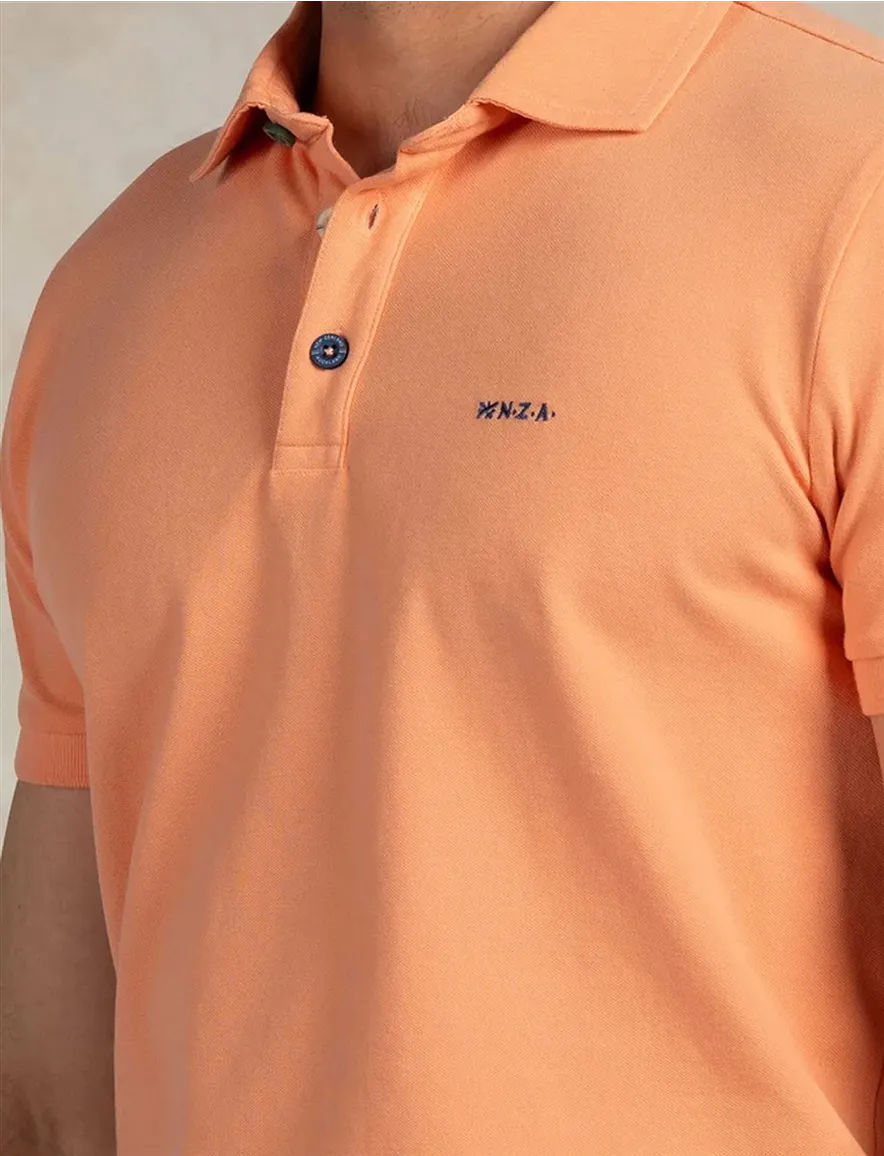 Oranje poloshirt New Zealand 3 knoops effen