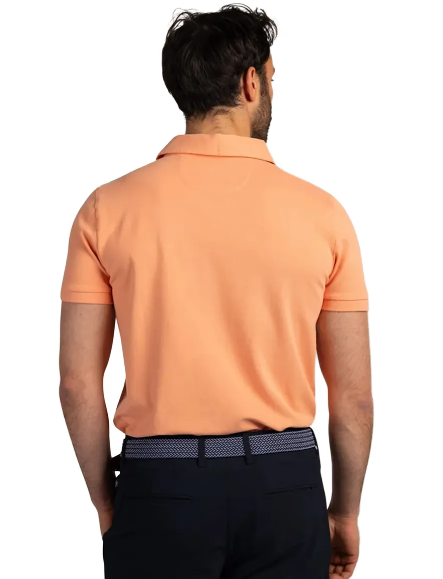 New Zealand poloshirt zachtoranje effen 3 knoops