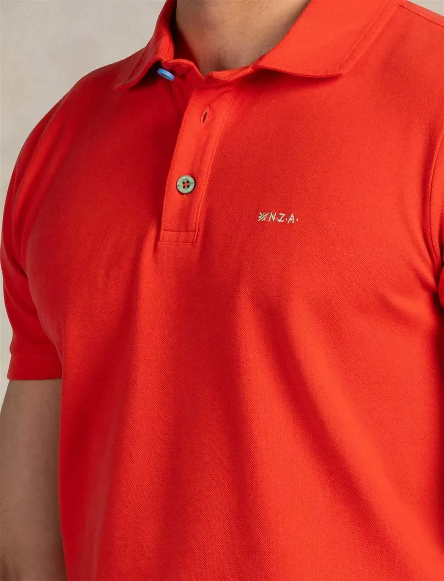 NZA poloshirt rood korte