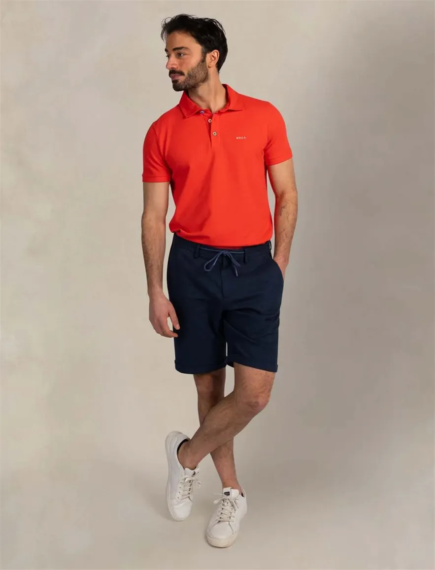 NZA poloshirt rood korte