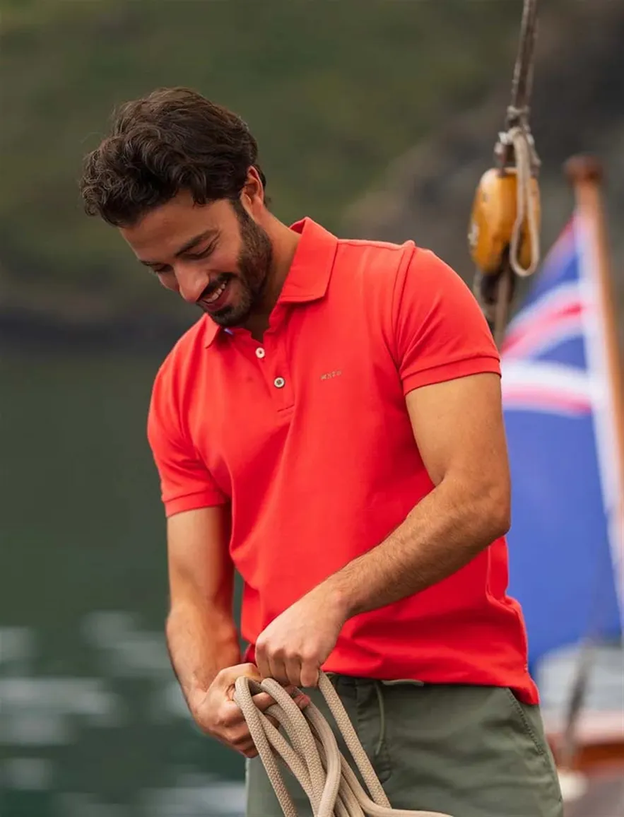 NZA poloshirt rood korte