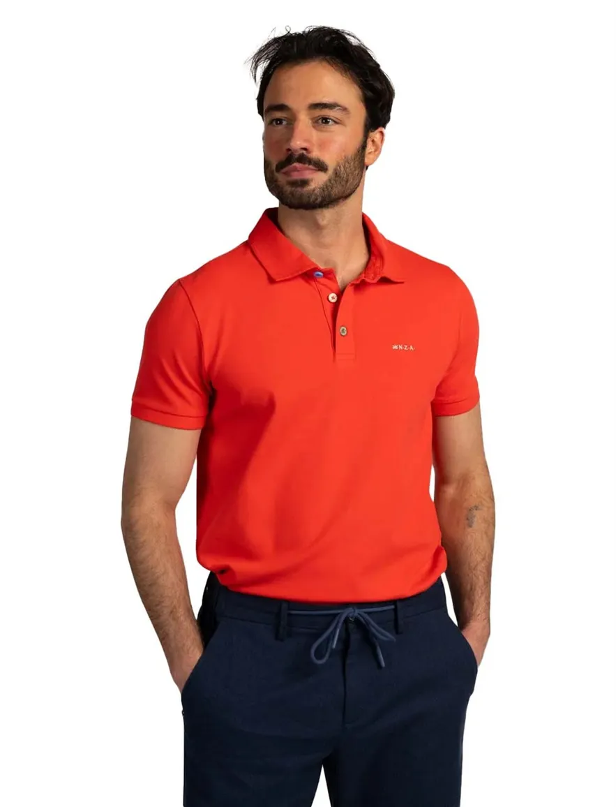 NZA poloshirt rood korte