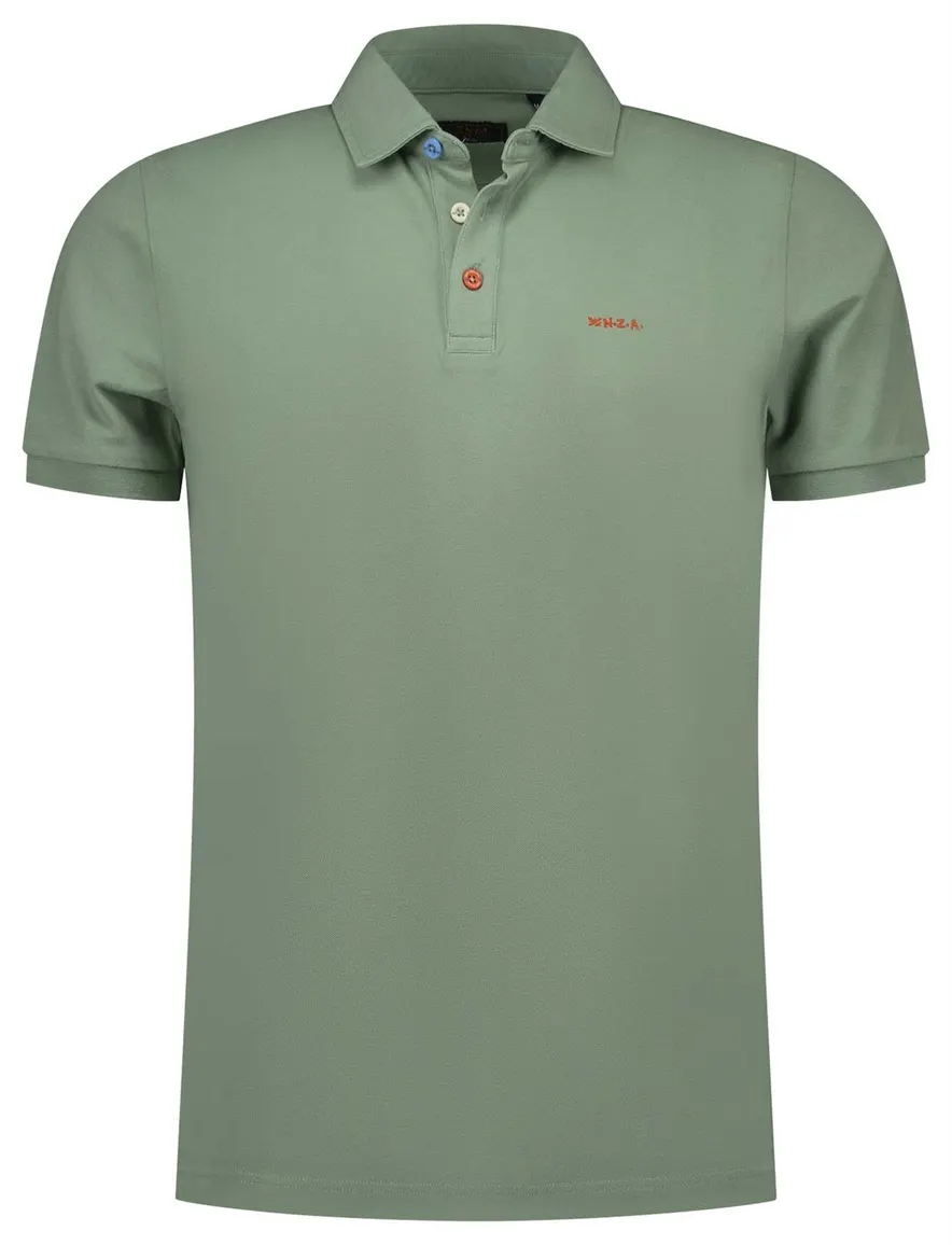 Nza poloshirt groen korte mouw katoen