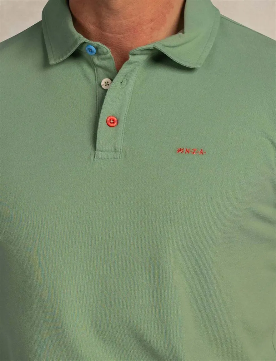 Nza poloshirt groen korte mouw katoen
