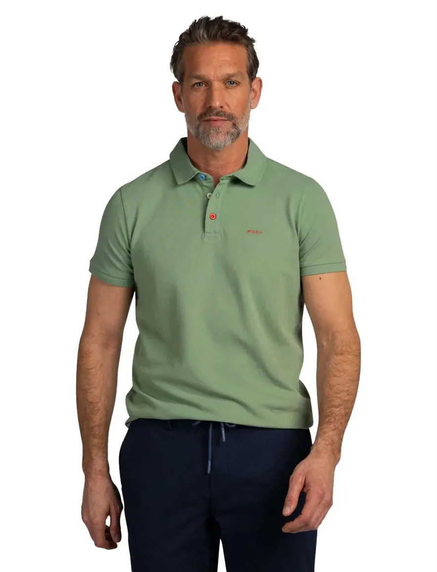 Nza poloshirt groen korte mouw katoen