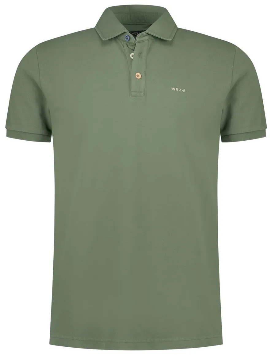 New Zealand polo groen 3 knoops