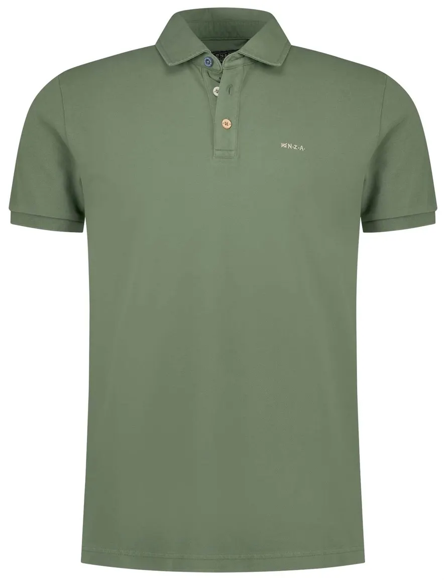 Nza poloshirt groen korte mouw katoen