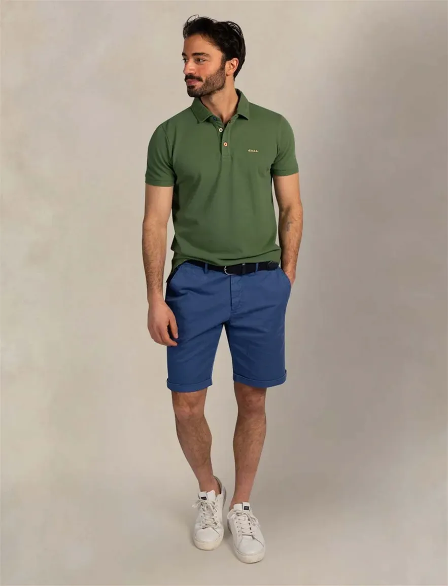 Nza poloshirt groen korte mouw katoen