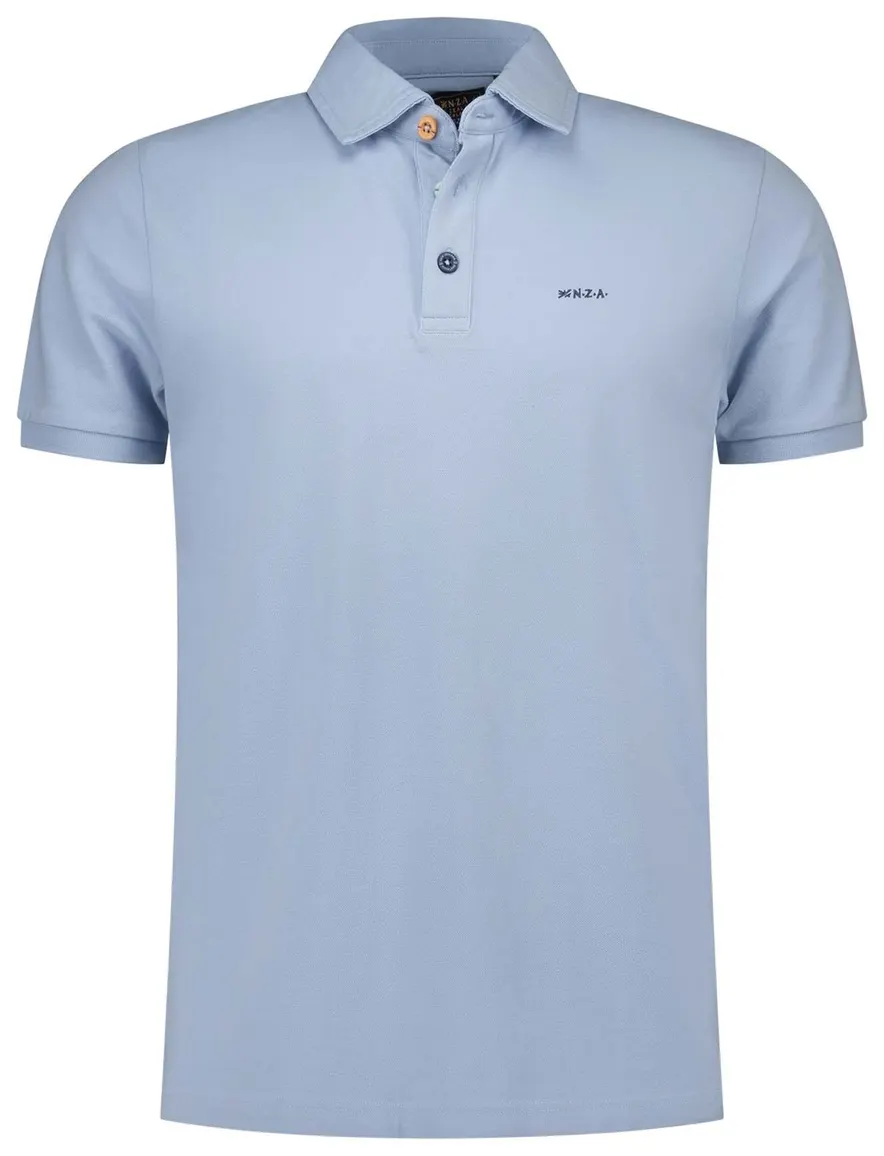 NZA poloshirt korte mouw lichtblauw katoen