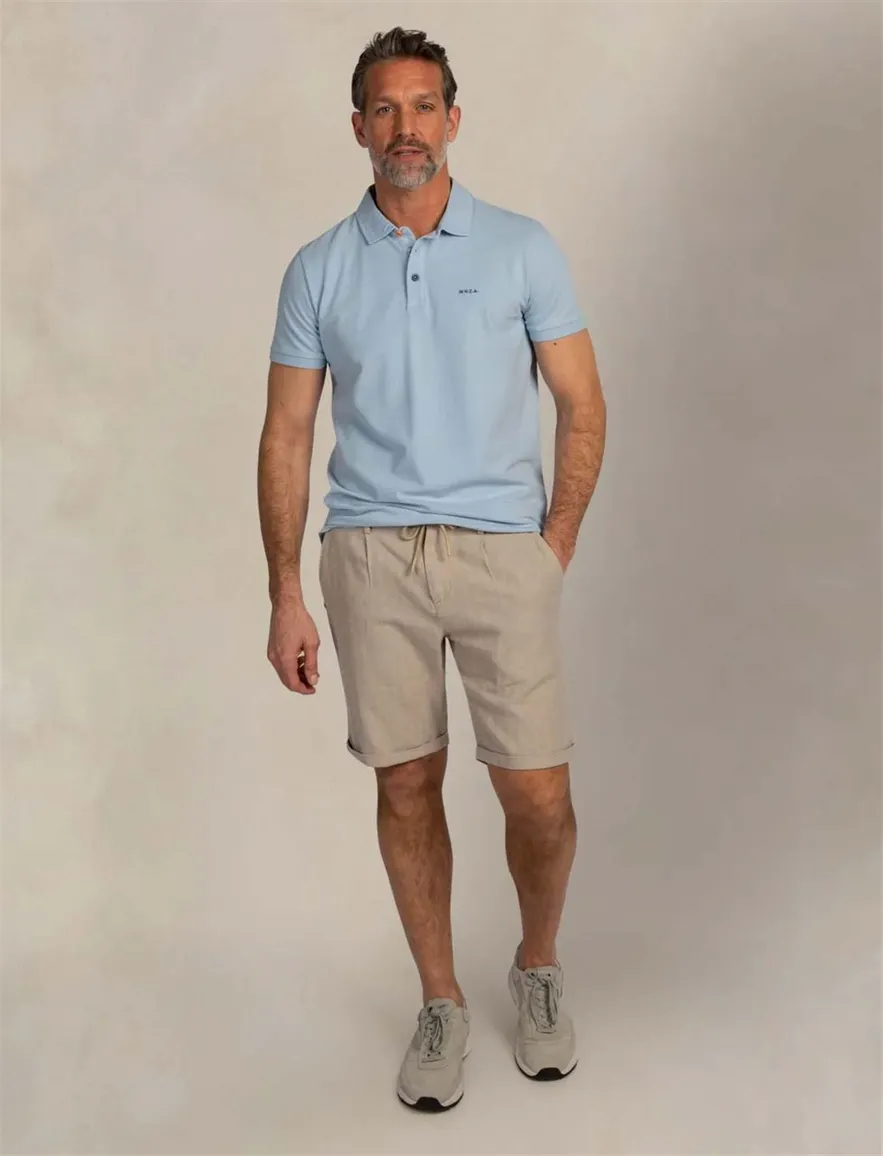 NZA poloshirt korte mouw lichtblauw katoen