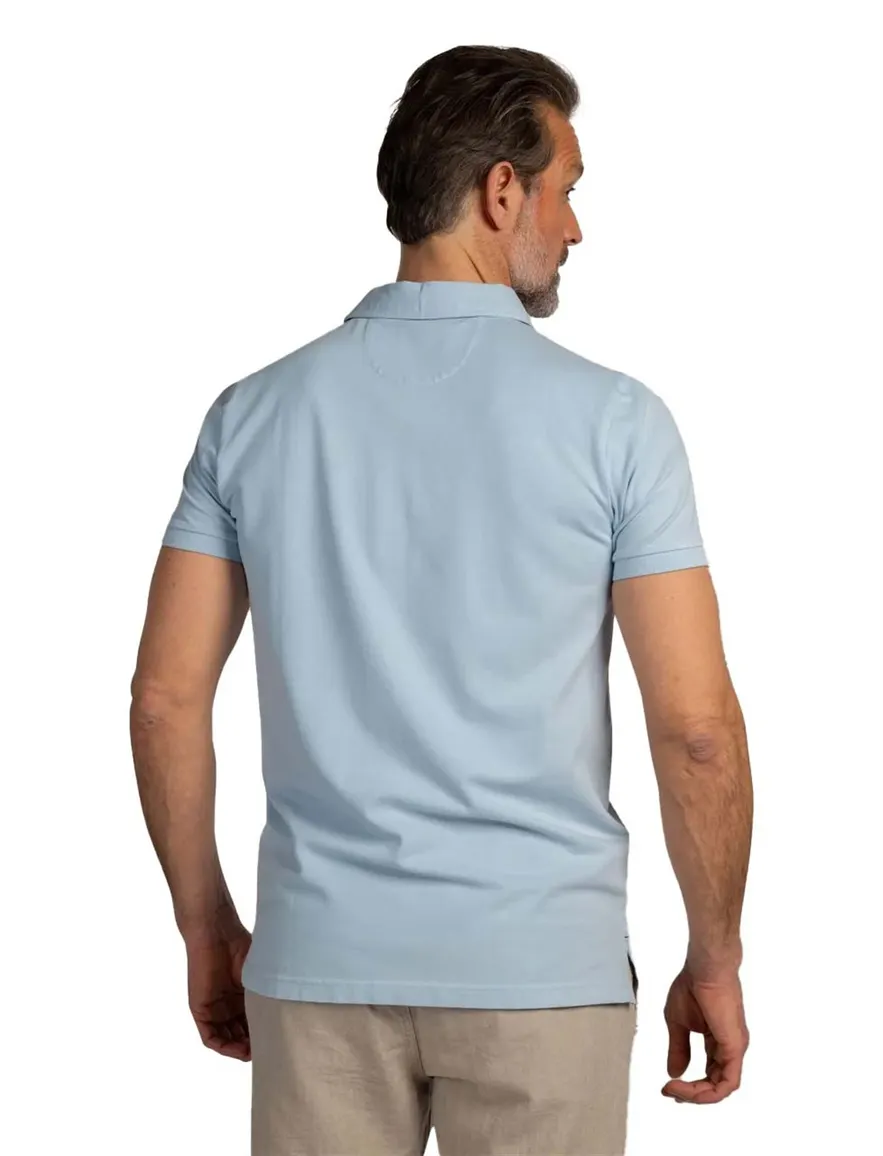NZA poloshirt korte mouw lichtblauw katoen