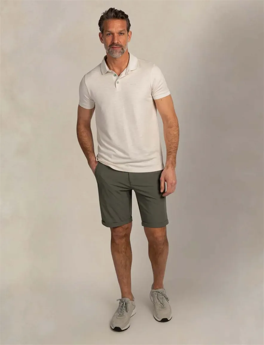 NZA poloshirt korte mouw creme katoen