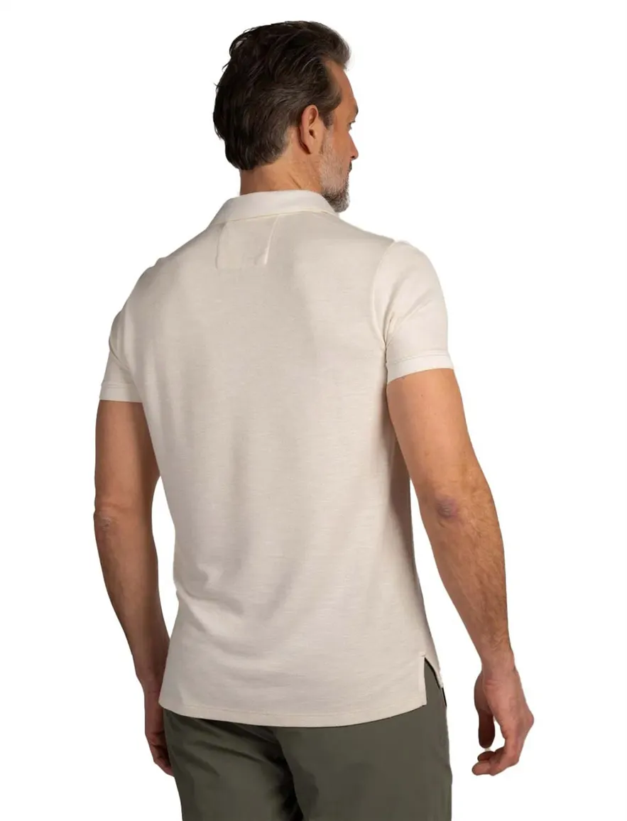 NZA poloshirt korte mouw creme katoen