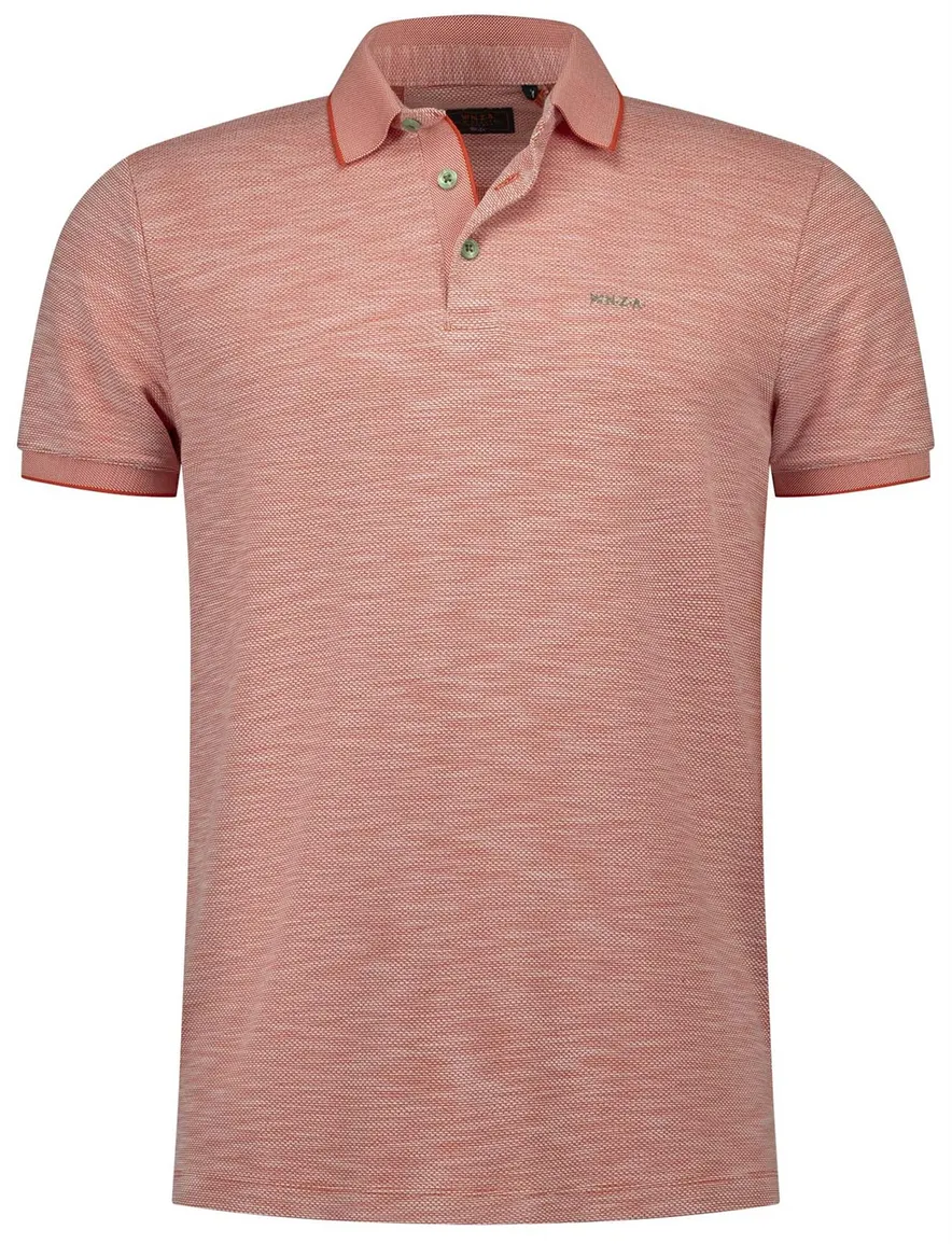 Nza poloshirt korte mouw rood melange