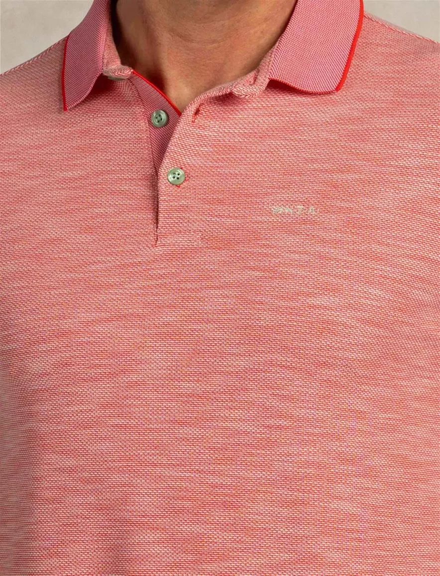 Nza poloshirt korte mouw rood melange