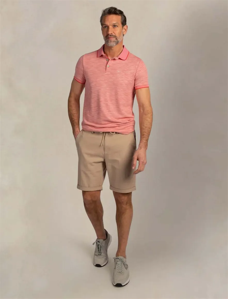 Nza poloshirt korte mouw rood melange
