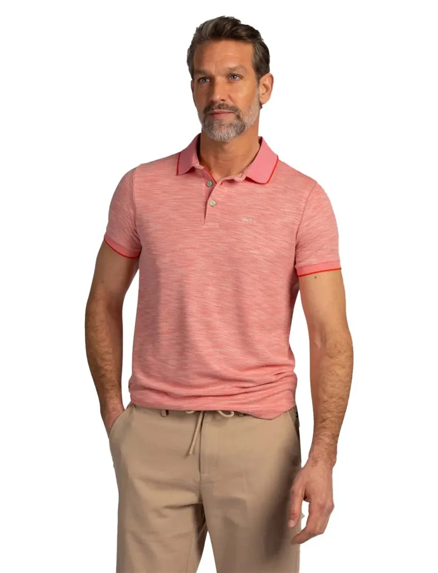 Nza poloshirt korte mouw rood melange