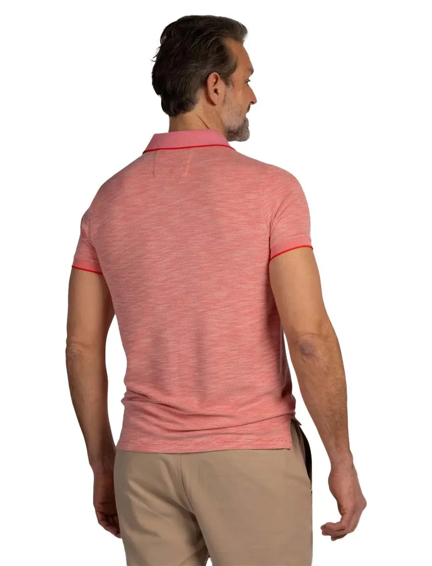Nza poloshirt korte mouw rood melange