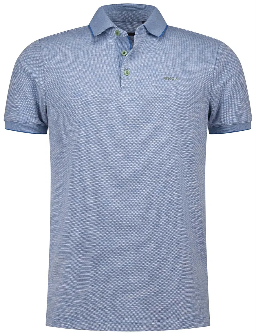 Nza poloshirt korte mouw blauw melange