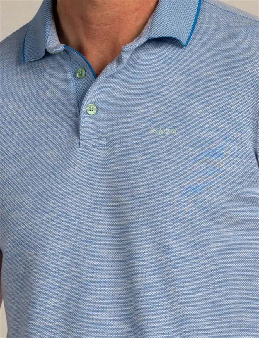 Nza poloshirt korte mouw blauw melange