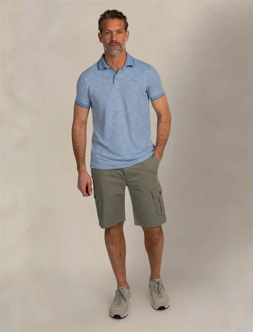 Nza poloshirt korte mouw blauw melange