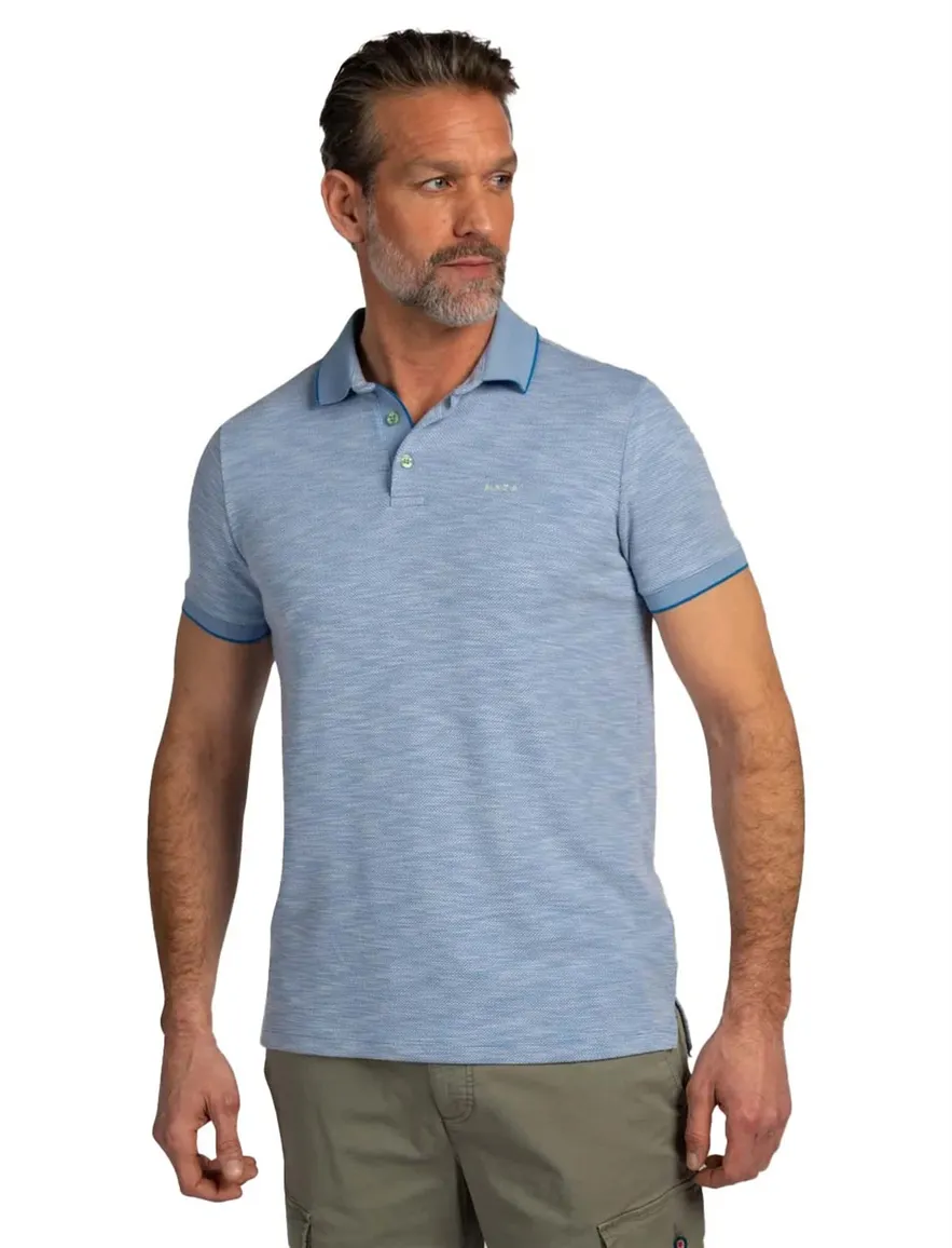 Nza poloshirt korte mouw blauw melange