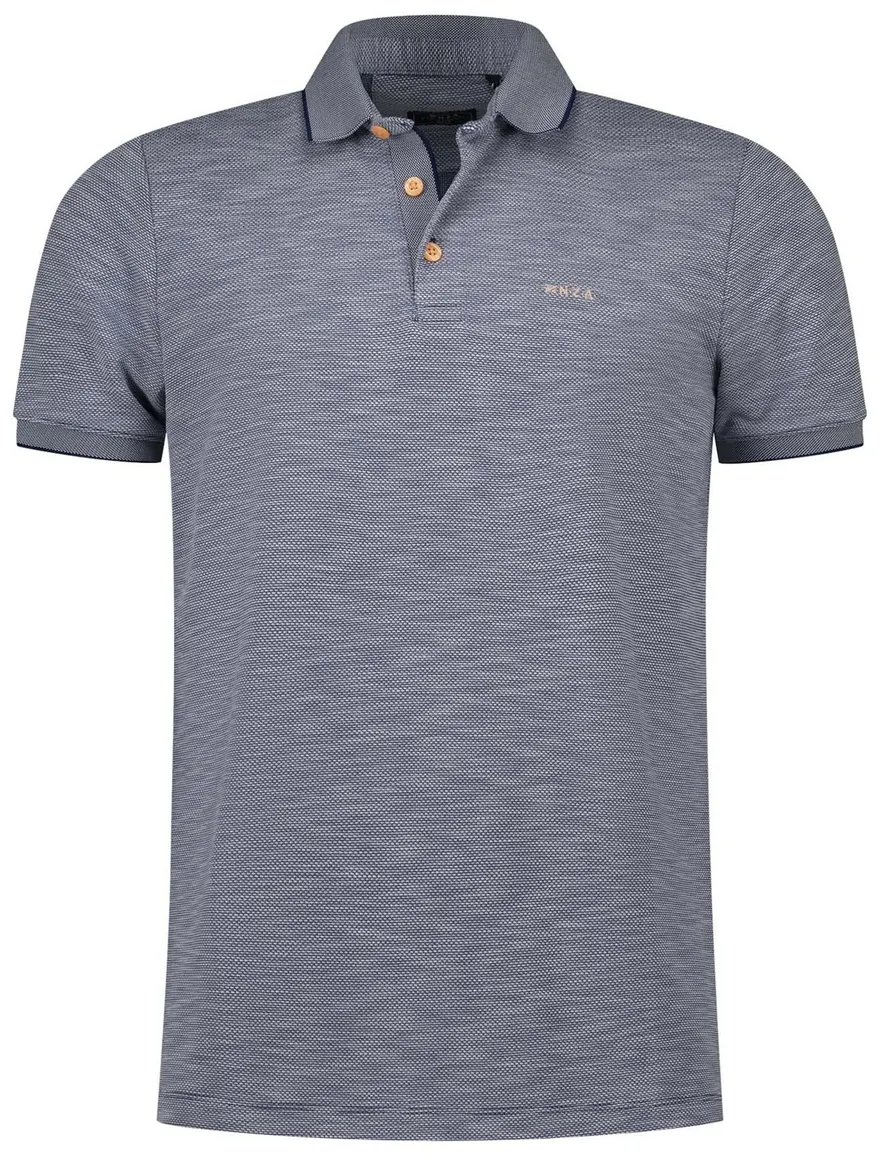 Nza poloshirt korte mouw donkerblauw melange
