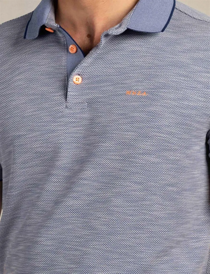Nza poloshirt korte mouw donkerblauw melange