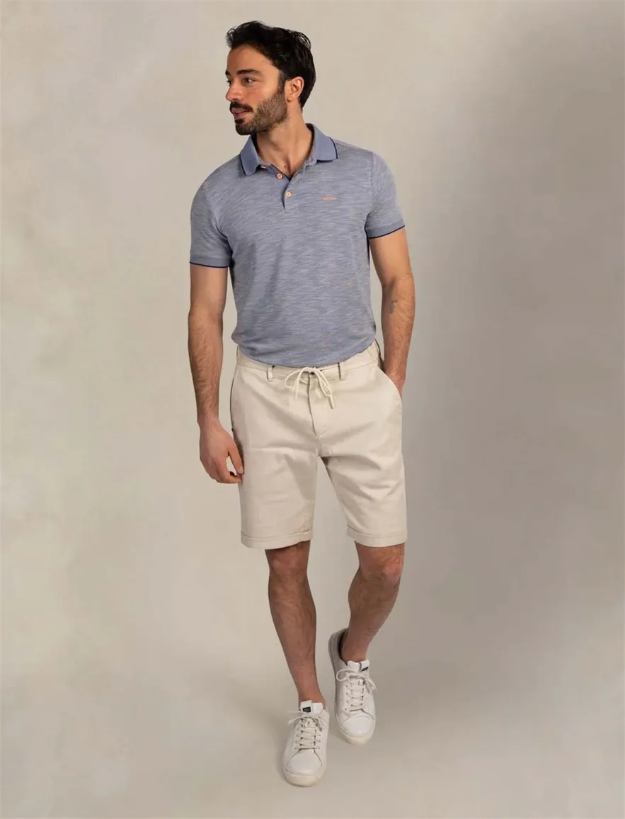 Nza poloshirt korte mouw donkerblauw melange