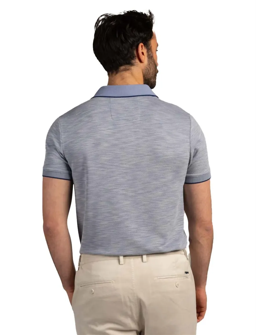 Nza poloshirt korte mouw donkerblauw melange