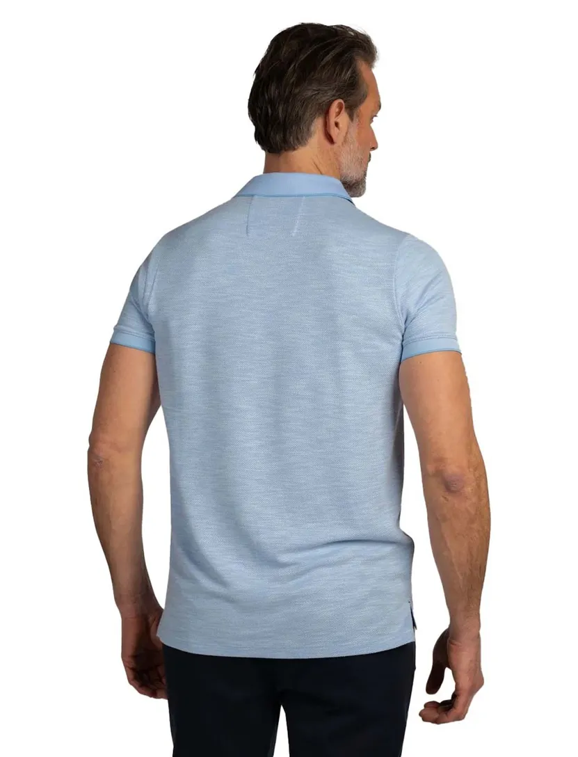 Polo New Zealand lichtblauw gemeleerd 3 knoops