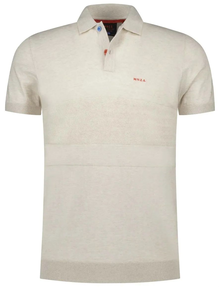 Nza poloshirt korte mouw ecru melange