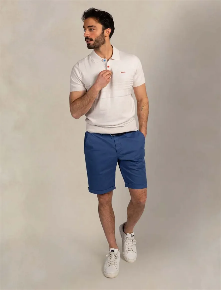 Nza poloshirt korte mouw ecru melange