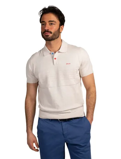 New Zealand Nza poloshirt korte mouw ecru melange