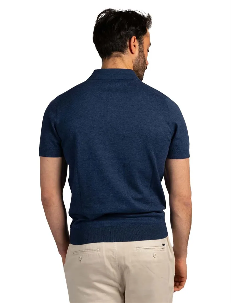 New Zealand polo donkerblauw 2 knoops