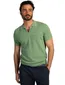 Groen v-hals poloshirt New Zealand boord wit randje
