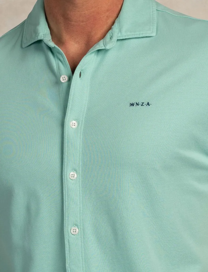 Casual overhemd New Zealand turquoise katoen