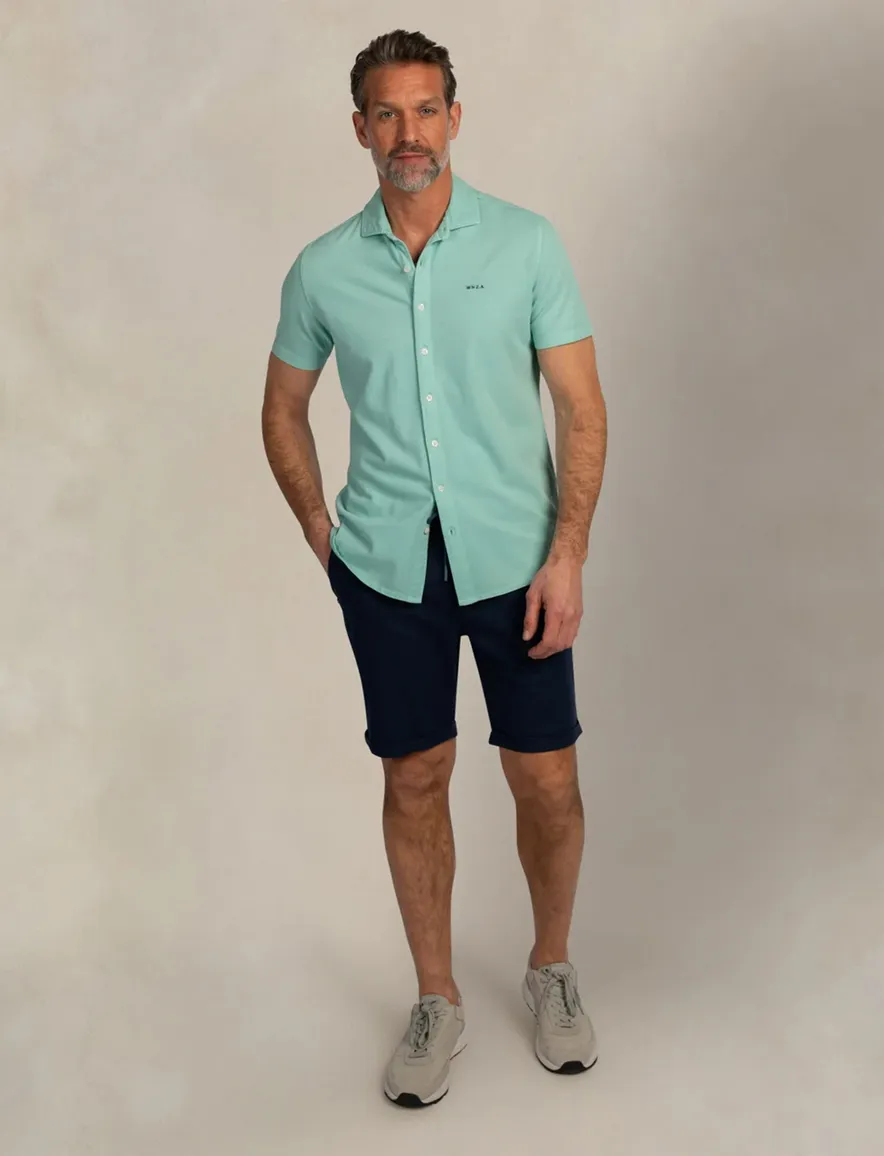 Casual overhemd New Zealand turquoise katoen