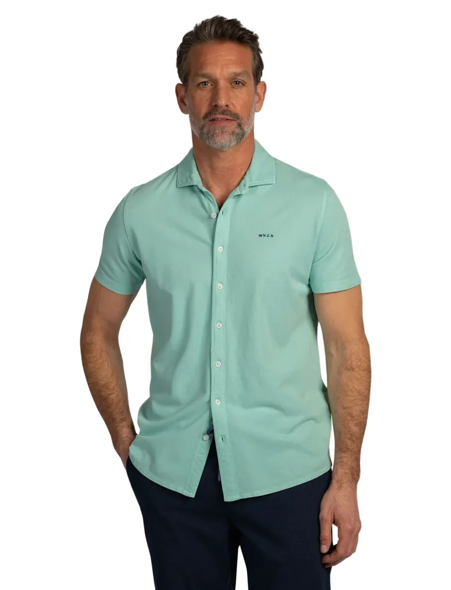 Casual overhemd New Zealand turquoise katoen