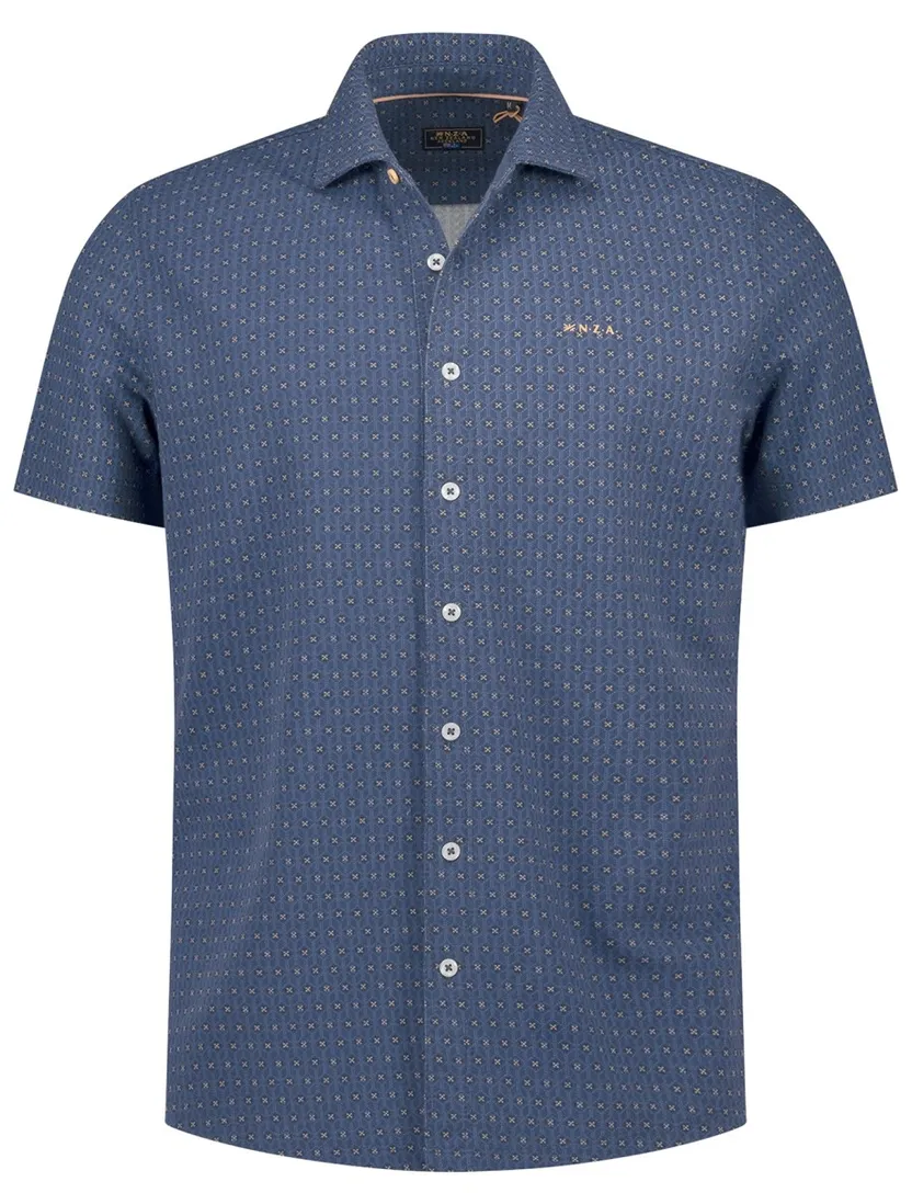 Blauwe geprint casual overhemd New Zealand