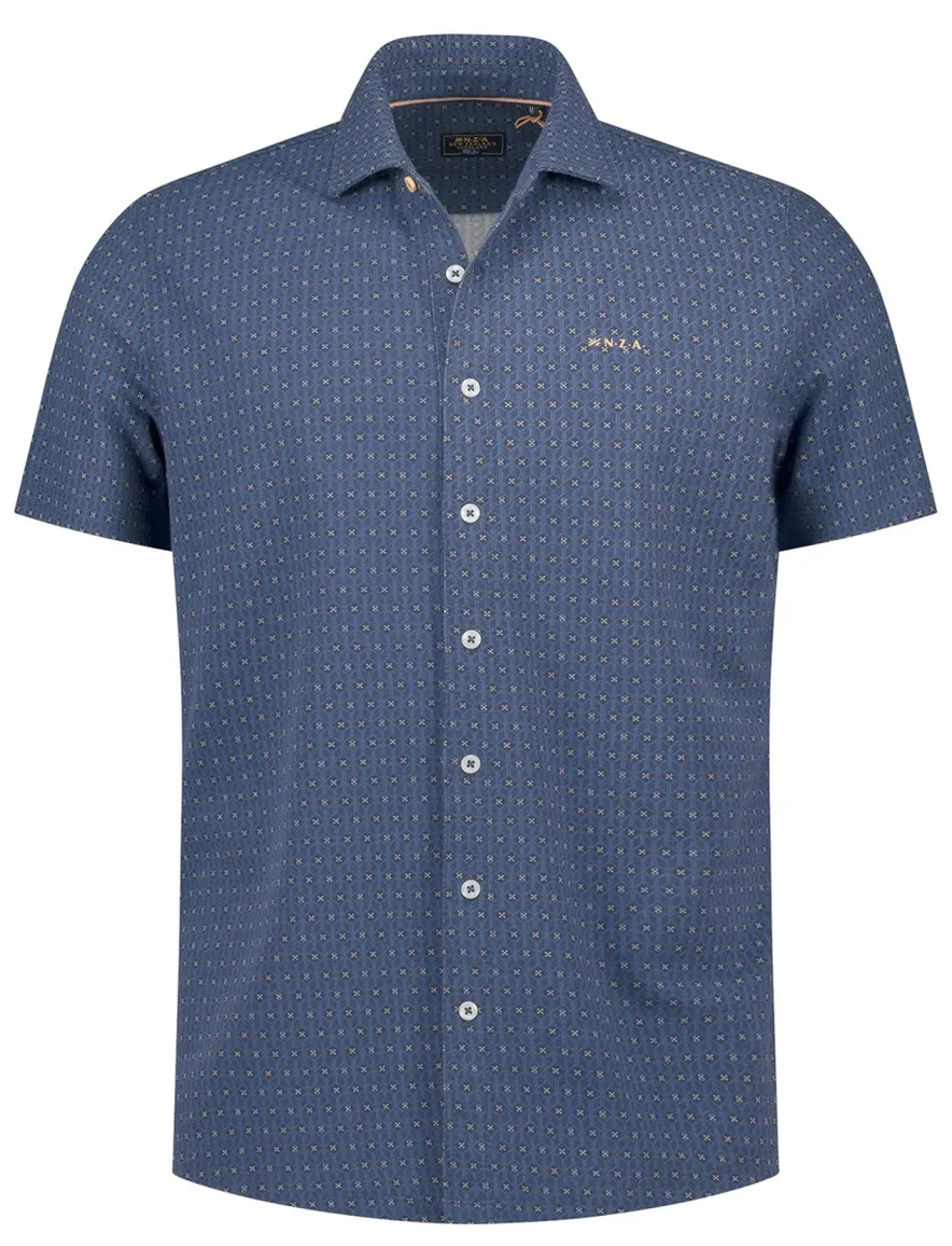Casual New Zealand overhemd blauw geprint