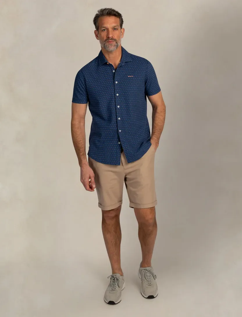 Blauwe geprint casual overhemd New Zealand