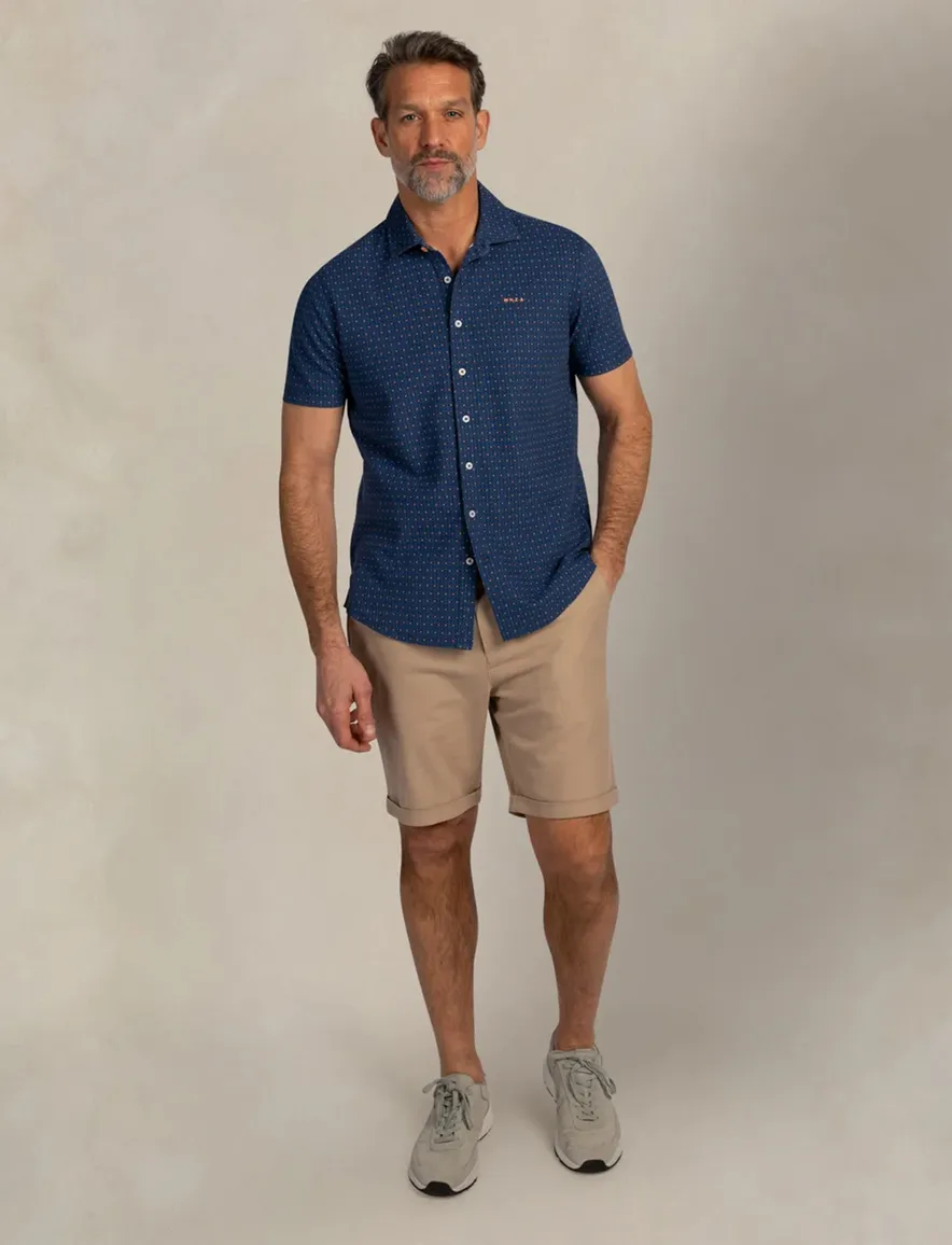 Casual New Zealand overhemd blauw geprint