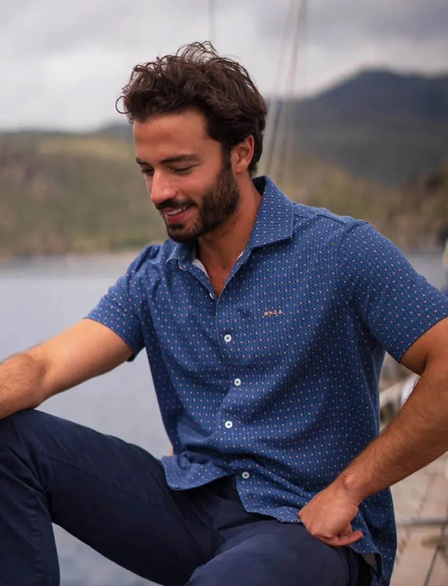 Casual New Zealand overhemd blauw geprint