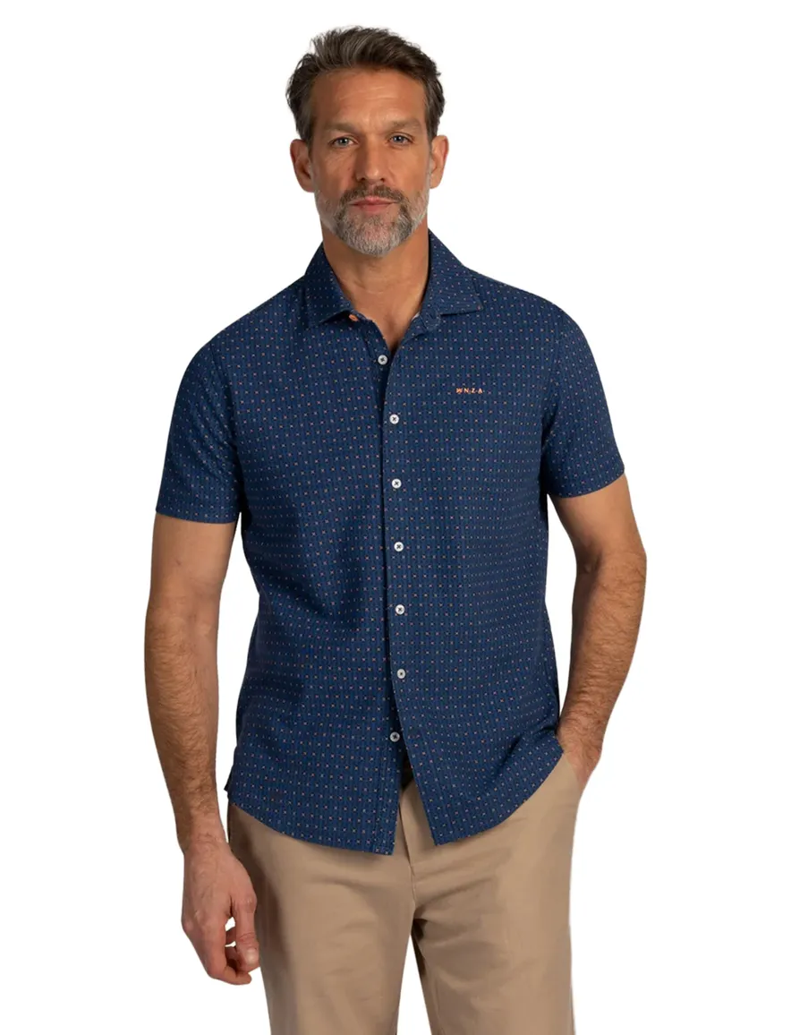 Casual New Zealand overhemd blauw geprint