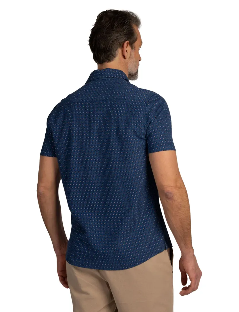 Blauwe geprint casual overhemd New Zealand