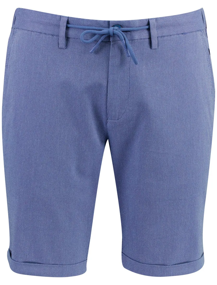 Blauwe korte broek New Zealand katoen omslag en elastische taille