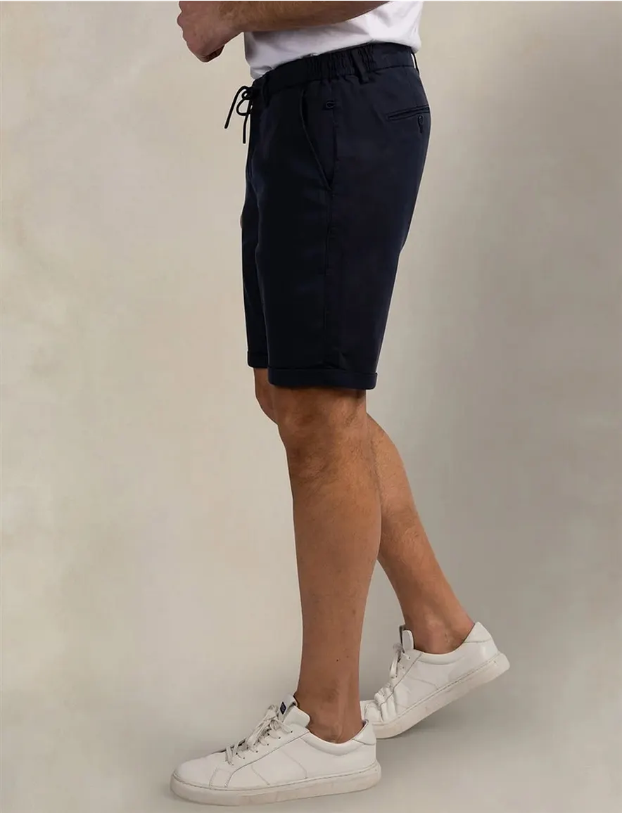 NZA korte broek navy effen veterband