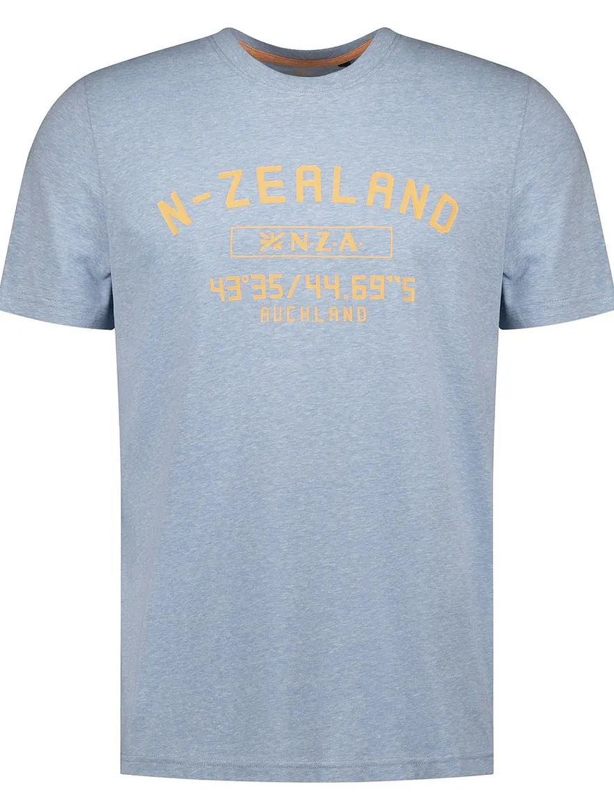 NZA T-shirt lichtblauw met geel logo