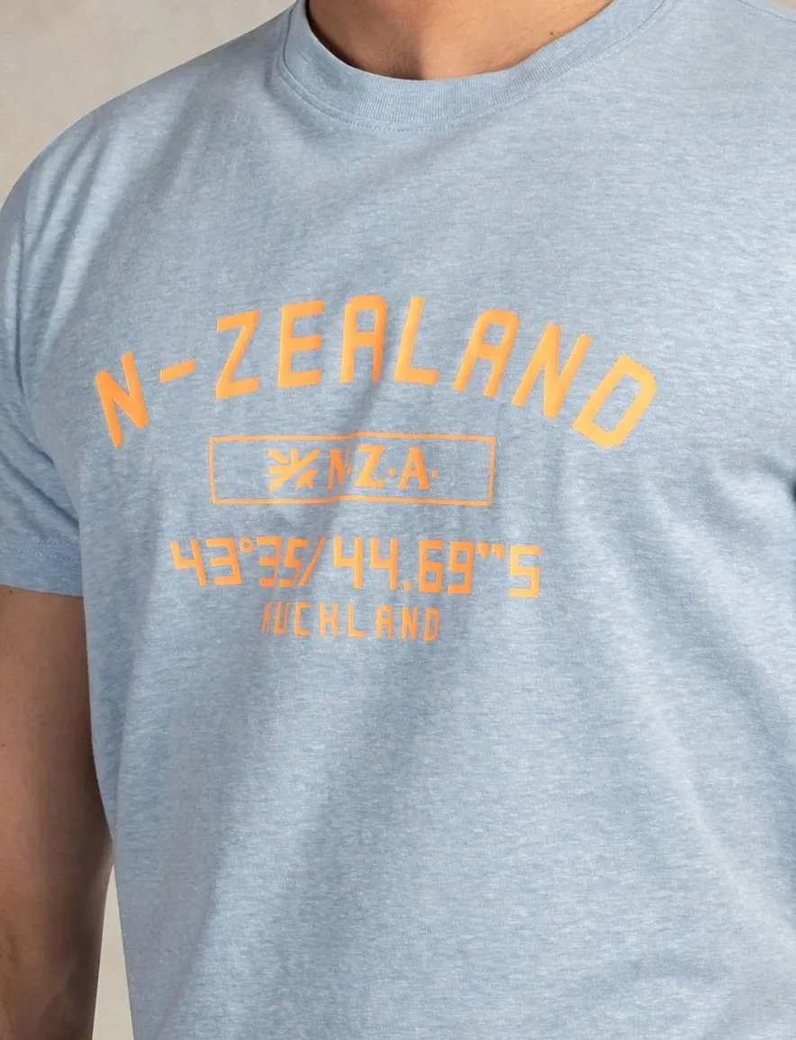 NZA T-shirt lichtblauw met geel logo